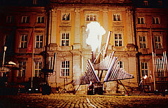 Jahr 1990: Feuerorgel | Michel Moglia ex machina 1999, im Rahmen des Folkwang Fest der Künste
